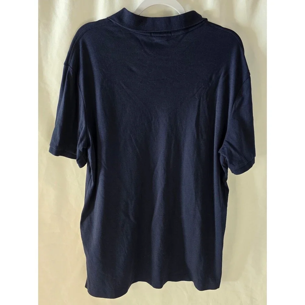 Polo Ralph Lauren Men's Small Logo White Pony Shirt Navy Blue Pima Soft